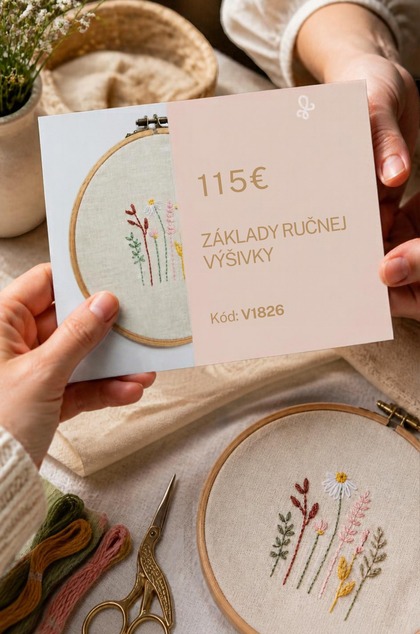 Gift card for the workshop Embroidery basics